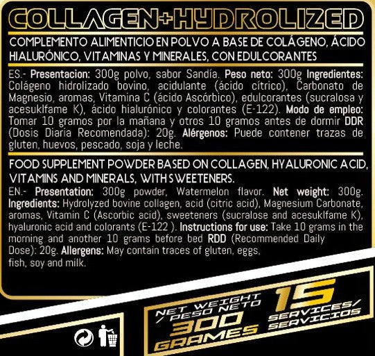 COLÁGENO HIDROLIZADO+ÁCIDO HIALURÓNICO+MAGNESIO+VITAMINA C