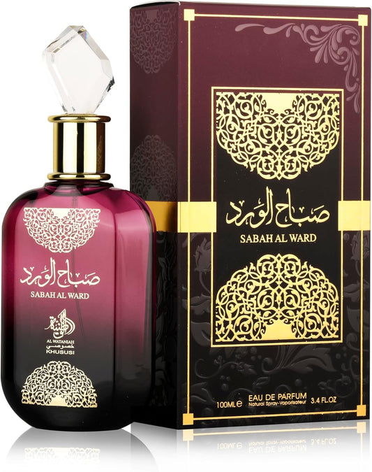 Al Wataniah Sabah Al Ward - Perfume de Lujo para Mujeres, Eau de Parfum 100ml, Fragancia Floral y Sofisticada